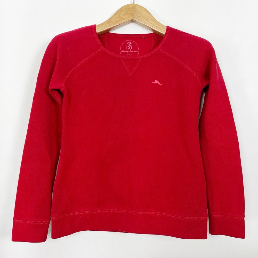 Tommy Bahama Women’s Red Cotton Crewneck Long Sleeve‎ Sweatshirt Size X-Small